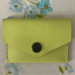 Hand Crafted Lime Green Card Holder NEW Never Used Handmade